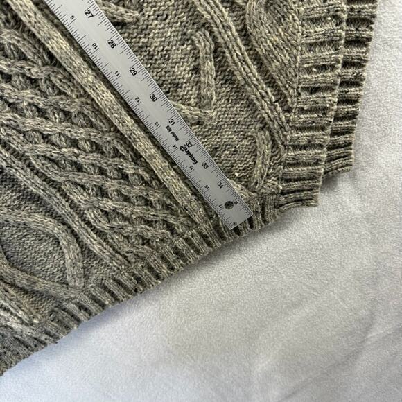 Vintage Fox Run Sweater Shawl Cape Poncho Wool Chunky Fisherman Pullover 90s - Picture 3 of 9